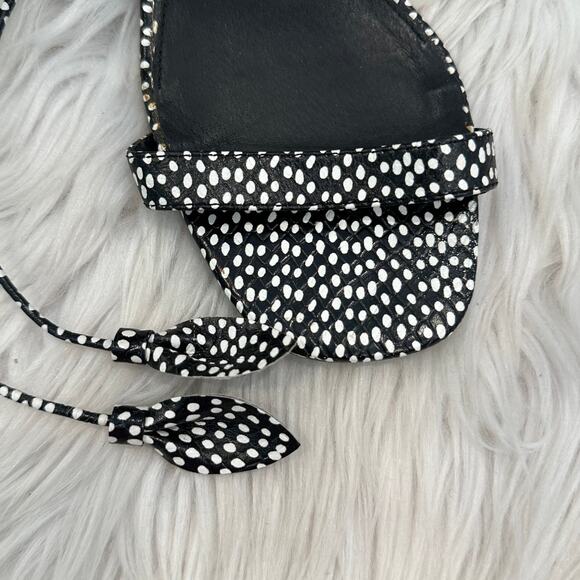 Anthropologie Cecelia New York Hibiscus Heels Leather Flower Polka Dot Floral - Picture 7 of 11